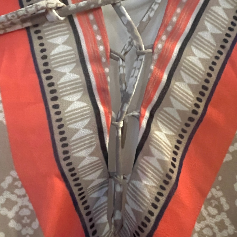 Hale Bob Orange and Beige Patterned Maxi Dress, Sz XS